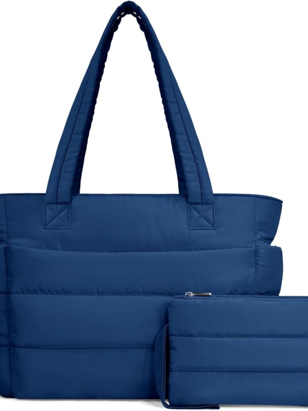 Puffer Tote Bag for Women, Lightweight Puffy Handbag with Compartments, Quilted
